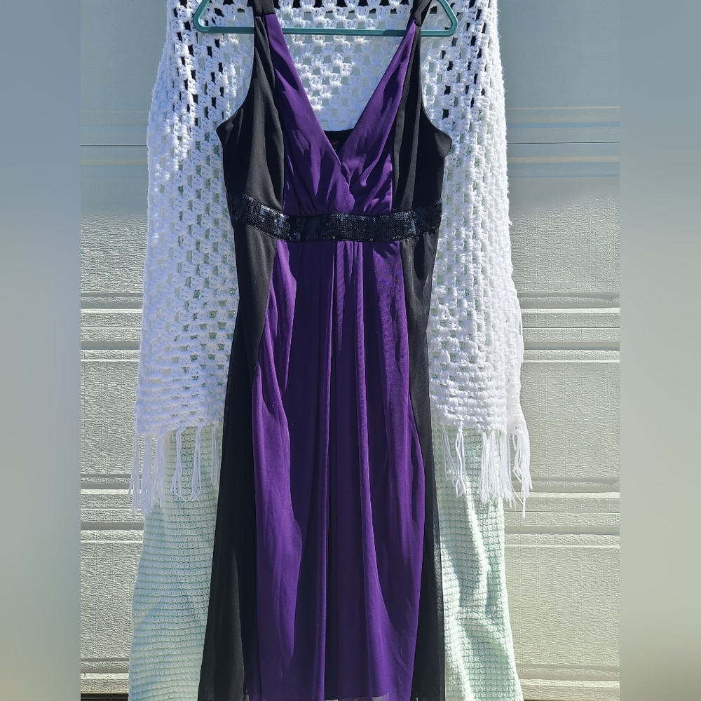 Torrid Size 18 black and purple dress with black sequins